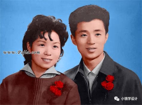 Photoshop给黑白老照片人像上色